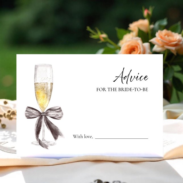 Prosecco Bridal Shower Advice for the Bride Card (Creator Uploaded)