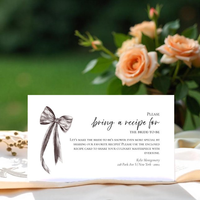 Prosecco Bridal Shower Recipe Request Card (Creator Uploaded)