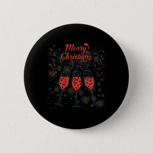 Prosecco Champagne Funny Merry Christmas Glasses 6 Cm Round Badge