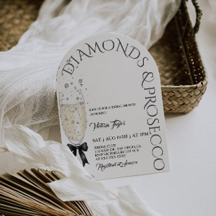 Prosecco Elegant Bow Bridal Shower Invitation