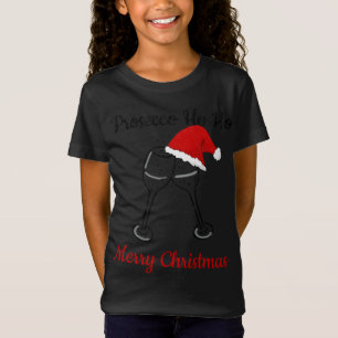 Prosecco Ho Ho Christmas Party Santa Hat T-Shirt