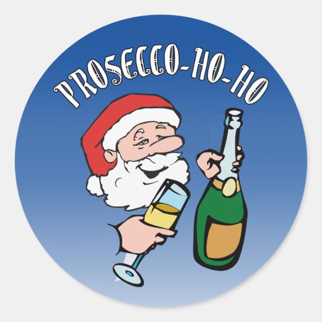Prosecco-ho-ho Classic Round Sticker (Front)