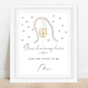 Prosecco - how many kisses bridal shower game poster