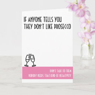 Prosecco Lover's Standard Pink Birthday Card