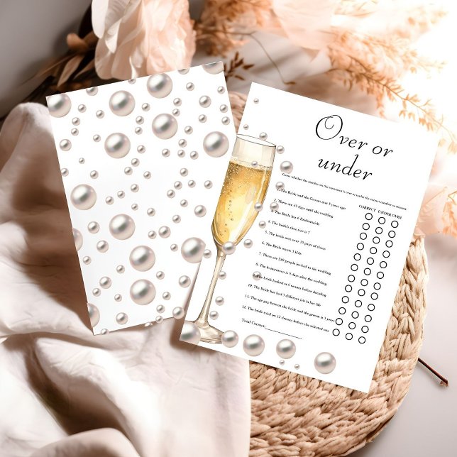Prosecco  Over or under bridal shower game Card (Creator Uploaded)