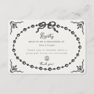 Prosecco Pearl Coquette Bow Gift Registry Insert