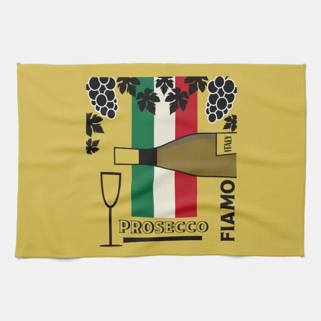 Prosecco sparkling wine tea towel (Horizontal)