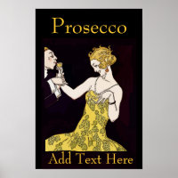 Prosecco, vintage couple, add text,