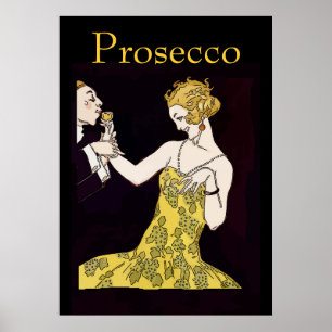 Prosecco, vintage  couple poster
