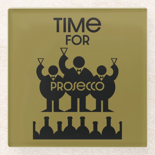 Prosecco Wine Drinkers Glass Coaster (Front)