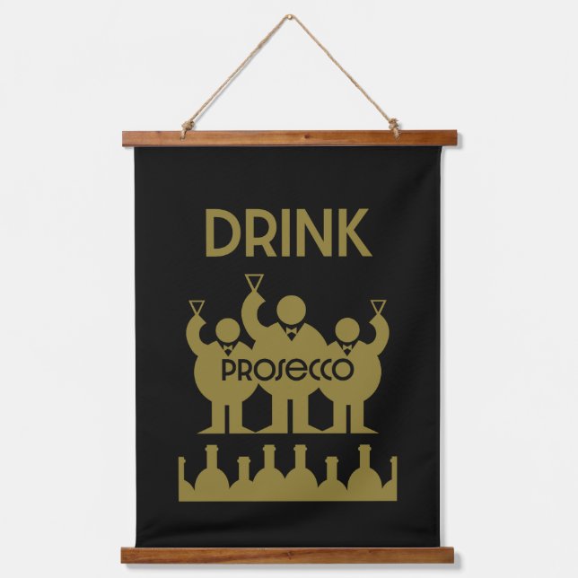 Prosecco Wine Drinkers Hanging Tapestry (Front)