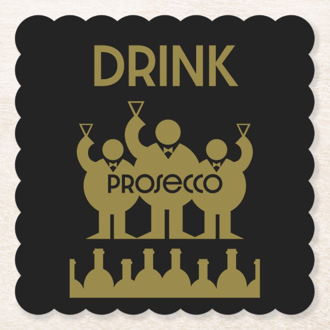 Prosecco Wine Drinkers Paper Coaster (Front)