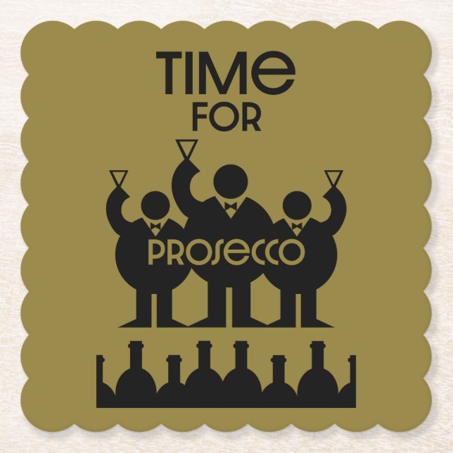 Prosecco Wine Drinkers Paper Coaster (Front)