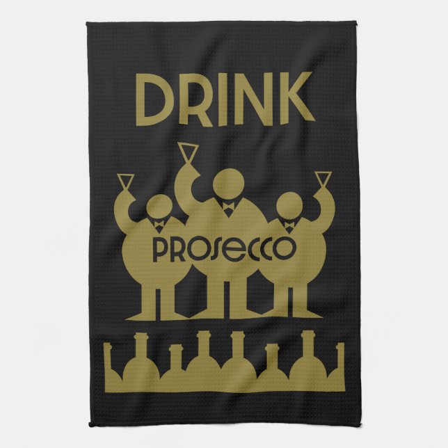 Prosecco Wine Drinkers Tea Towel (Vertical)