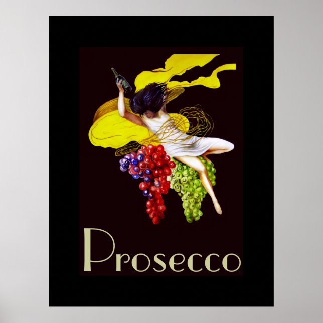 Prosecco Wine  Maid Vintage Lady Posters (Front)