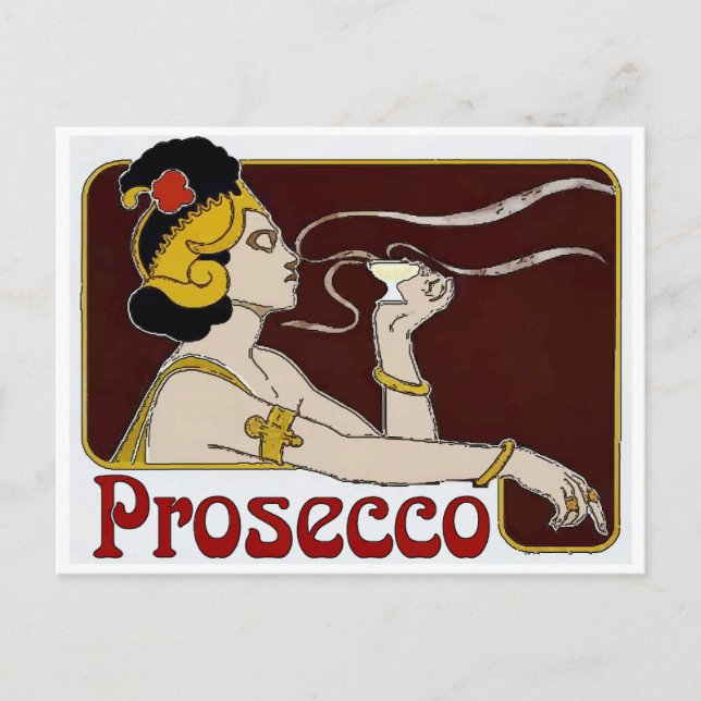 Prosecco , Woman Sipping Postcard (Front)