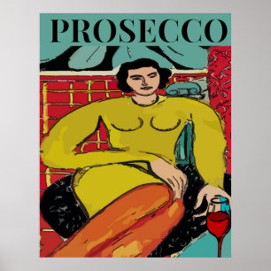 Prosecco Woman, Wine Poster