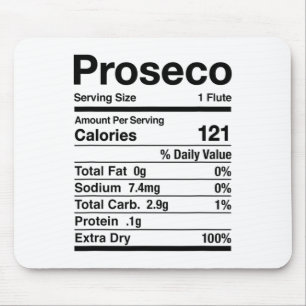 Proseco Nutrition Facts Thanksgiving Matching Mouse Mat