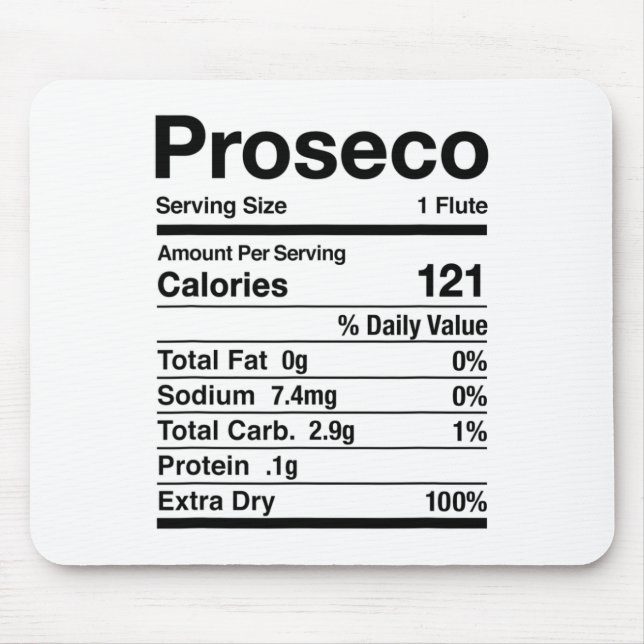 Proseco Nutrition Facts Thanksgiving Matching  Mouse Mat (Front)