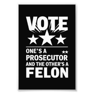 Prosecutor versus Felon Voter Funny Political Photo Print
