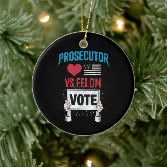 Prosecutor vs Felon Vote Ceramic Tree Decoration (Tree)