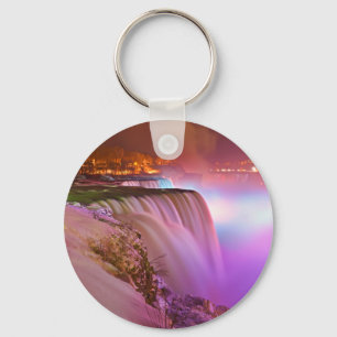 Prospect Point Night View of Niagara Falls Winter Key Ring