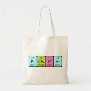 Prosper periodic table name tote bag