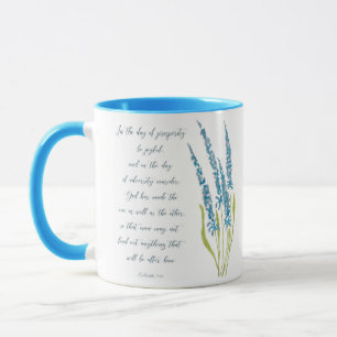 Prosperity and adversity blue floral  mug
