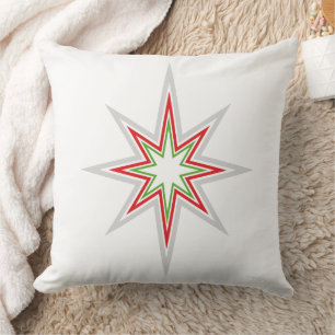 Prosperity Christmas Star-MultiColor-GreenB Cushion