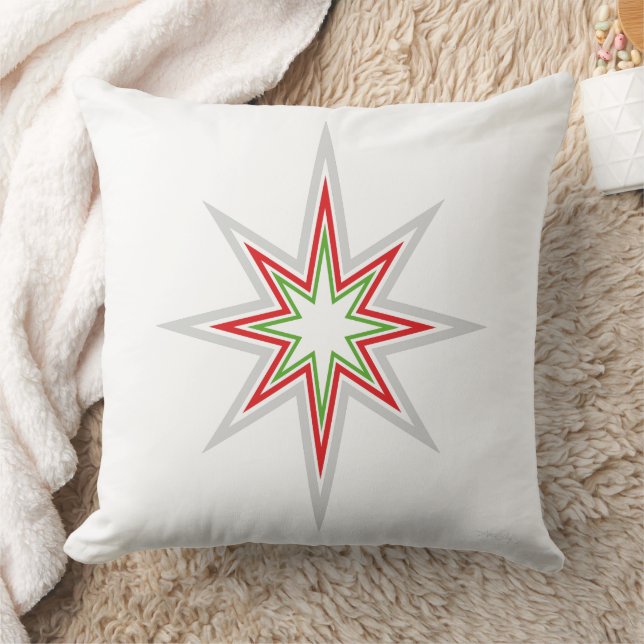Prosperity Christmas Star-MultiColor-GreenB Cushion (Blanket)