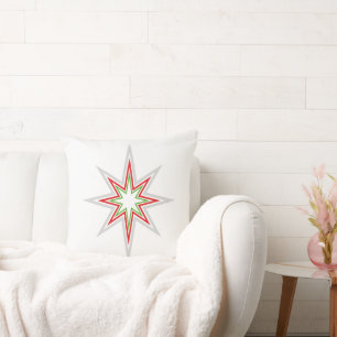 Prosperity Christmas Star-MultiColor-Red on Back Cushion