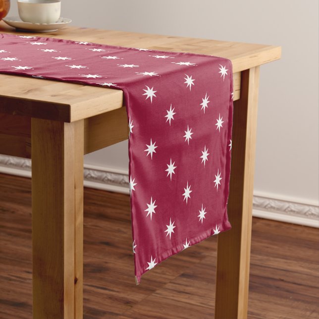 Prosperity Christmas Star - White Stars Long Table Runner (In Situ)