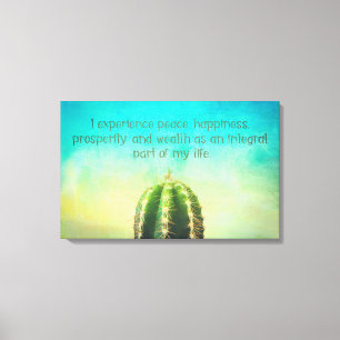 Prosperity Mantra Cactus Canvas Print