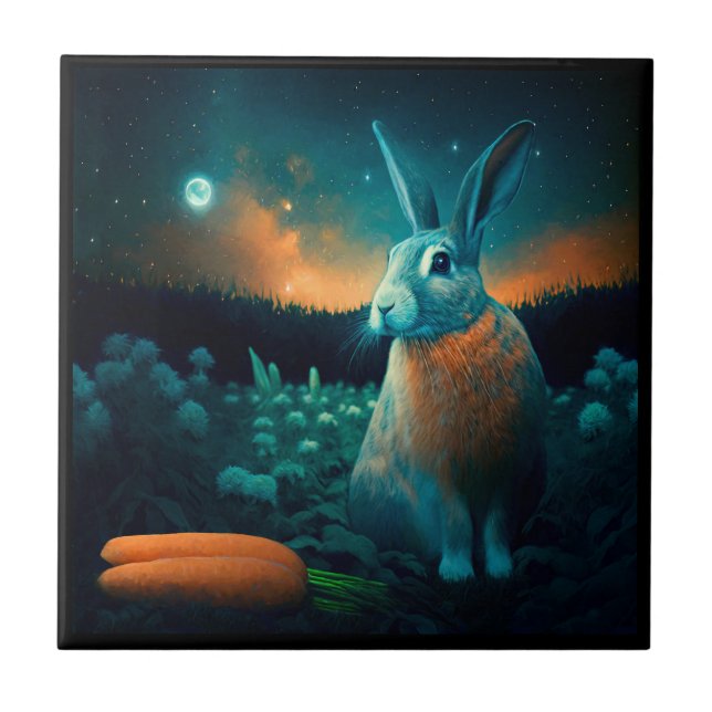 Prosperity Rabbit in the Moonlight Tile (Front)
