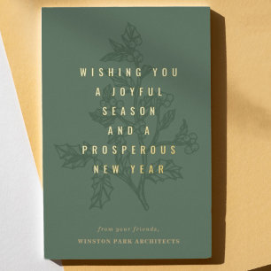 Prosperous Branch Corporate Business Foil Holiday Card