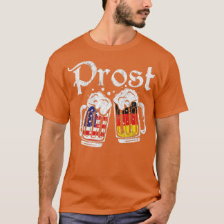 Prost Beer American German Flag Funny Oktoberfest  T-Shirt
