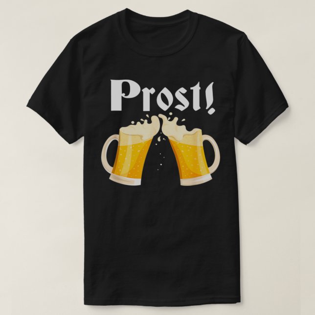 Prost Beer American German Flag Funny Oktoberfest  T-Shirt (Design Front)