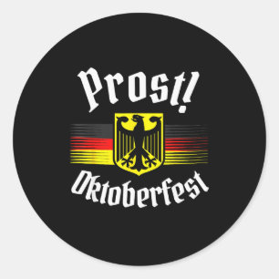 Prost Beer German American Flag Men Mug Classic Round Sticker