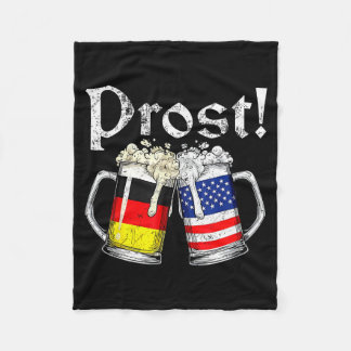 Prost Beer German American Flag Men Mug Fleece Blanket