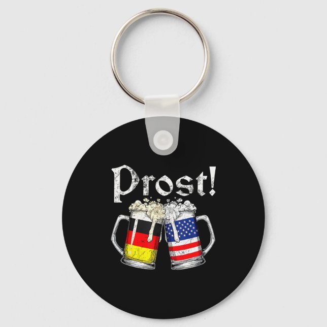 Prost Beer German American Flag Men Mug  Key Ring (Front)