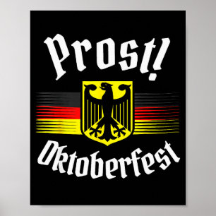 Prost Beer German American Flag Men Mug  Poster