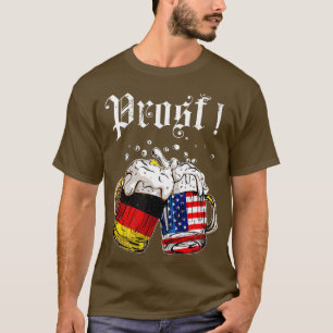 Prost Beer German American Flag  Oktoberfest Men M T-Shirt