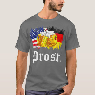 Prost Beer German American Flag Oktoberfest Men T-Shirt