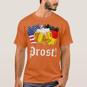 Prost Beer German American Flag T  Oktoberfest Men T-Shirt