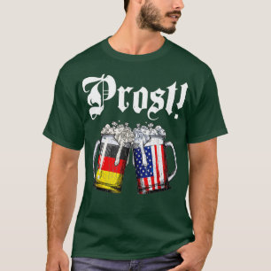 Prost Beer German American Flag T  Oktoberfest Men T-Shirt