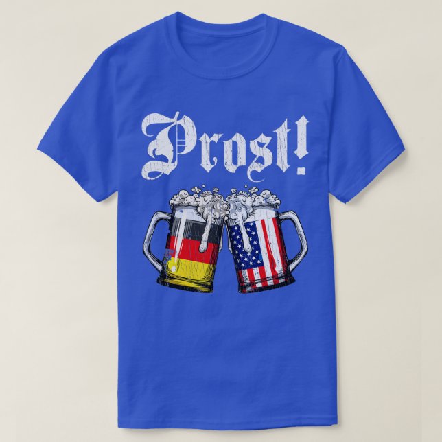 Prost Beer German American Flag T  Oktoberfest Men T-Shirt (Design Front)