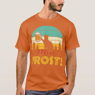 Prost Cat Silhouette Retro Bavarian Oktoberfest Me T-Shirt