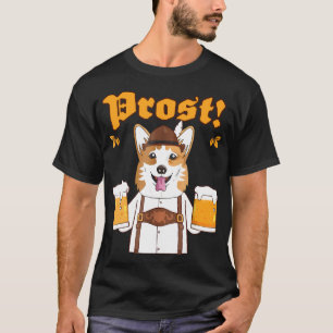 Prost Corgi Welsh Lederhosen Dog Beer T-Shirt