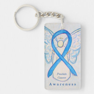 Prostate Cancer Angel Awareness Ribbon Keychain