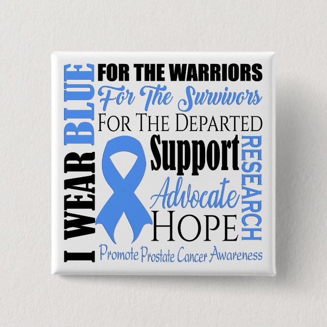 Prostate Cancer Awareness 15 Cm Square Badge (Front)